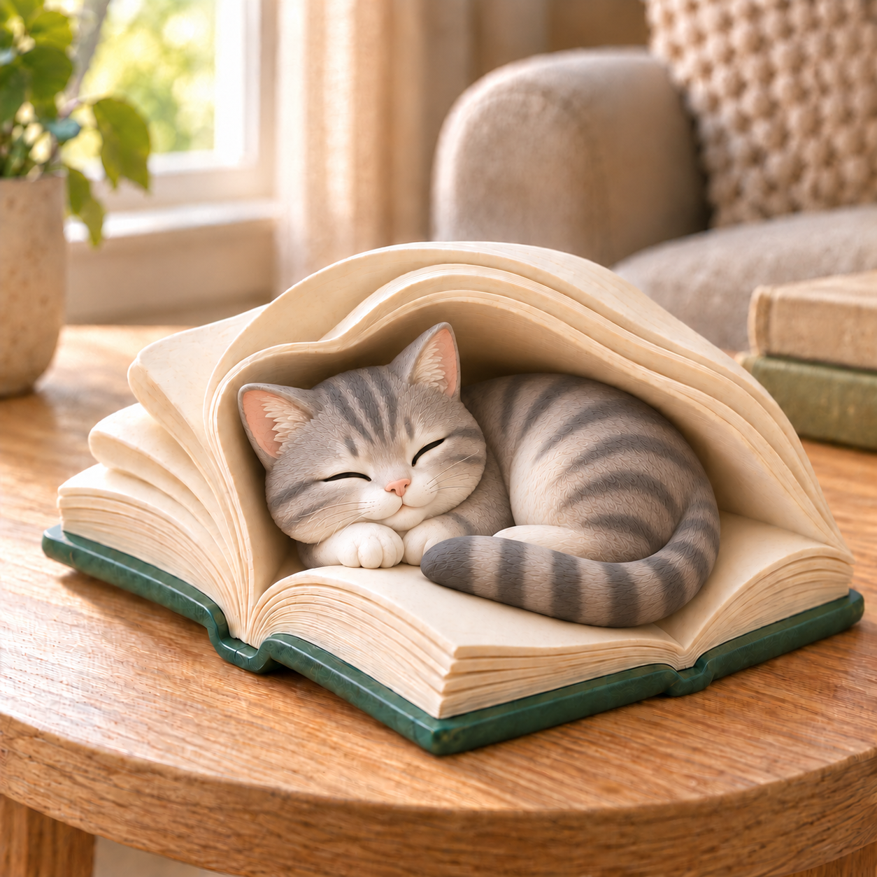 Leeping Animal Book Figurine