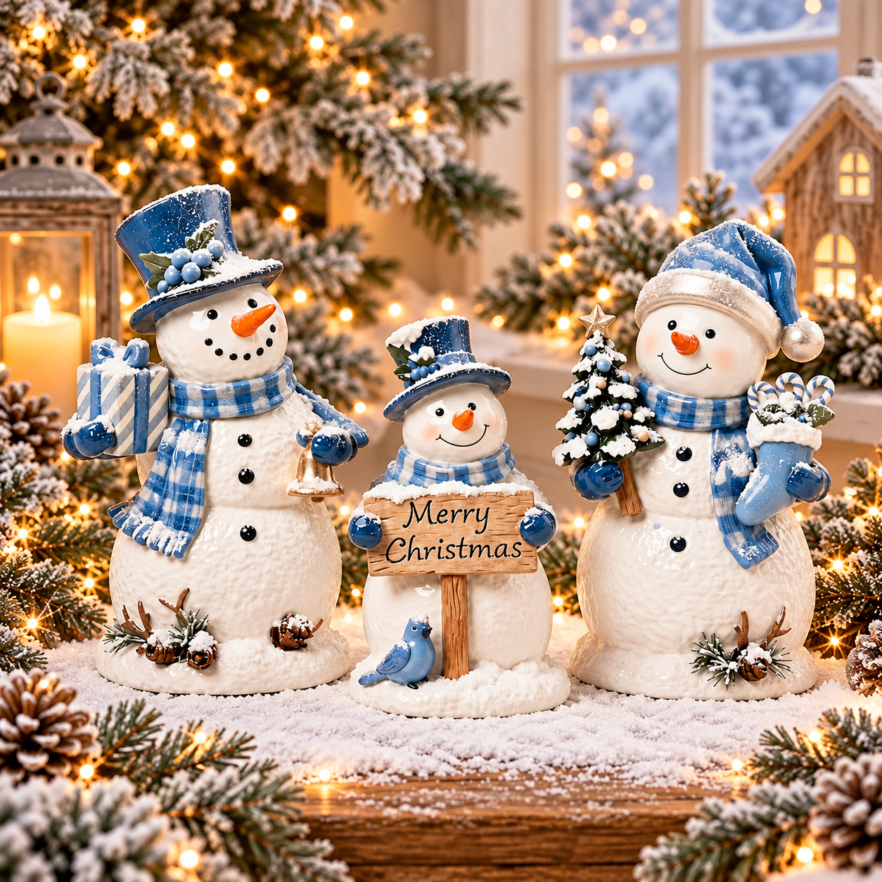 Christmas snowman statue