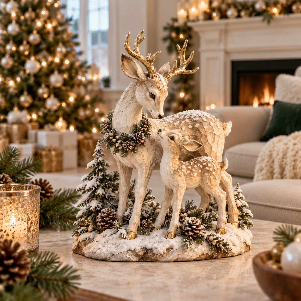 Christmas Reindeer Family Figurine