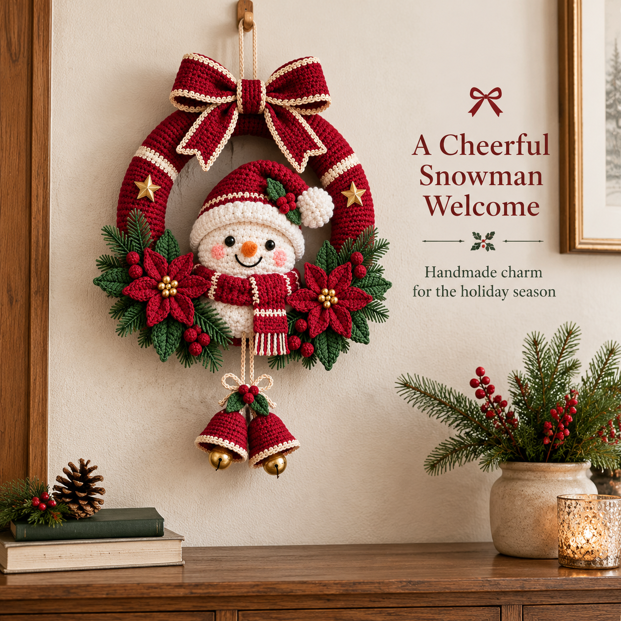 Handmade Crochet Christmas Wreath