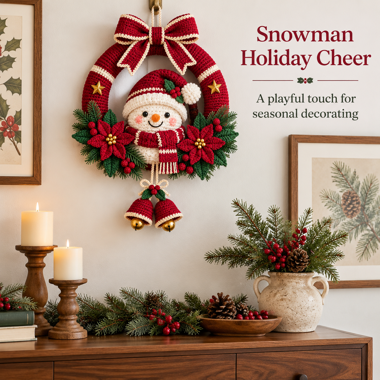 Handmade Crochet Christmas Wreath