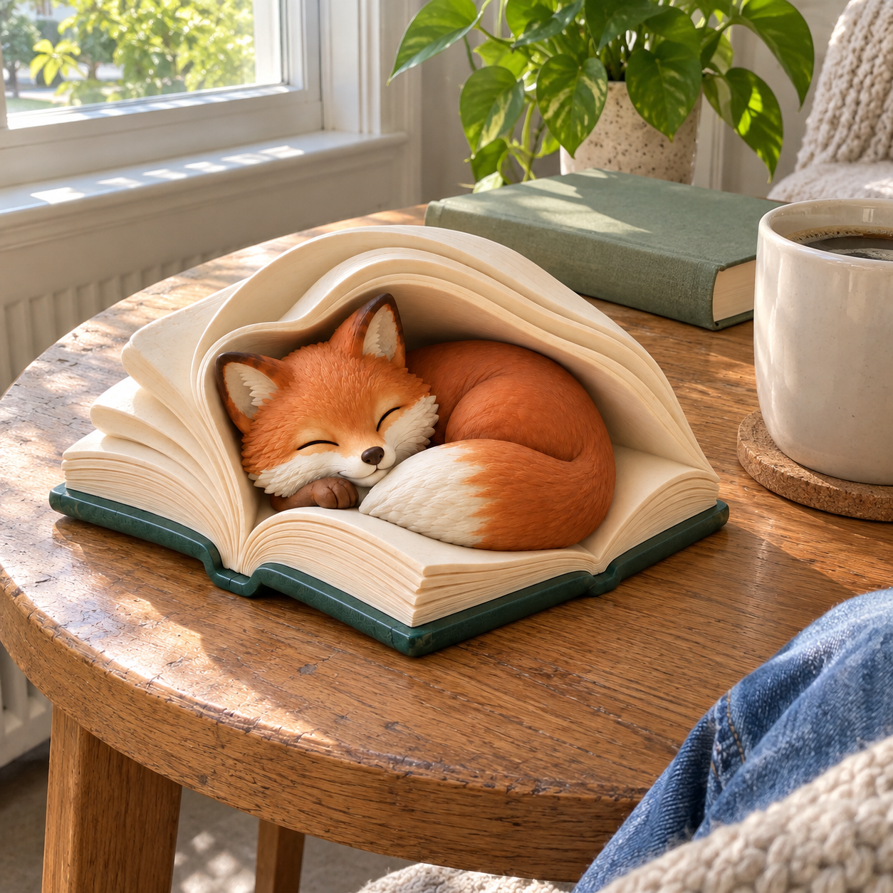 Fox Napping on Book Pages
