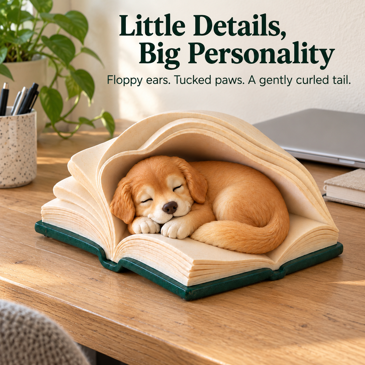 Leeping Animal Book Figurine