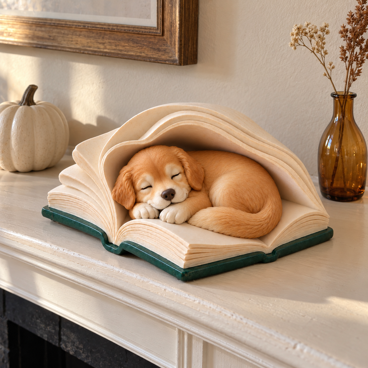 Leeping Animal Book Figurine