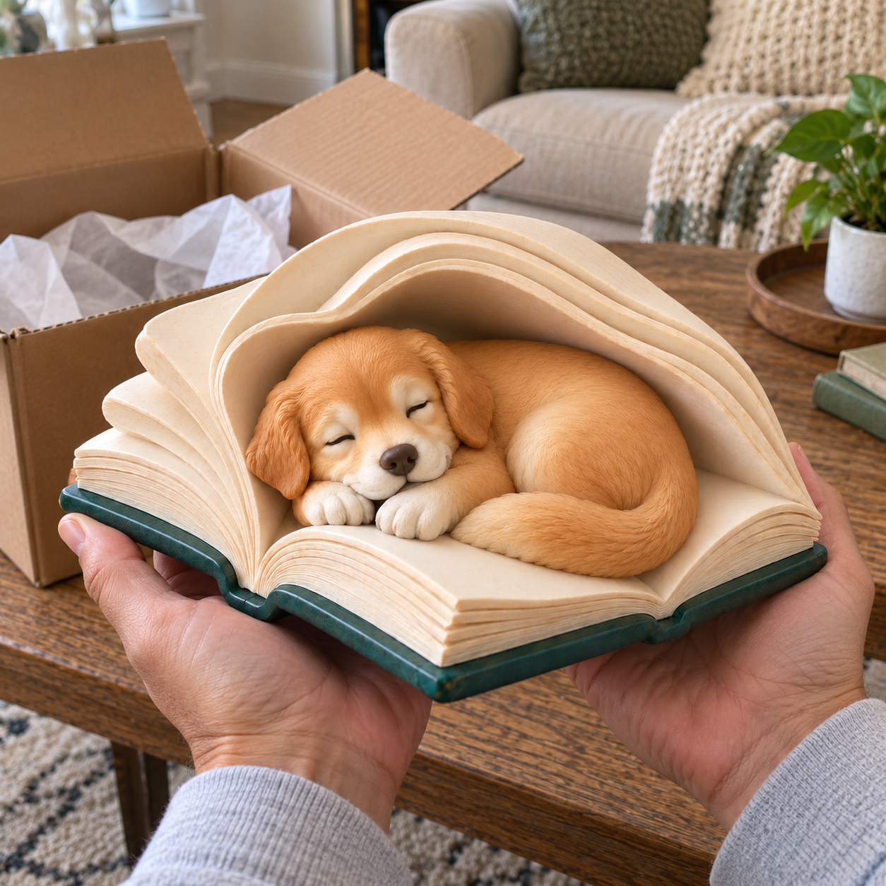 Leeping Animal Book Figurine