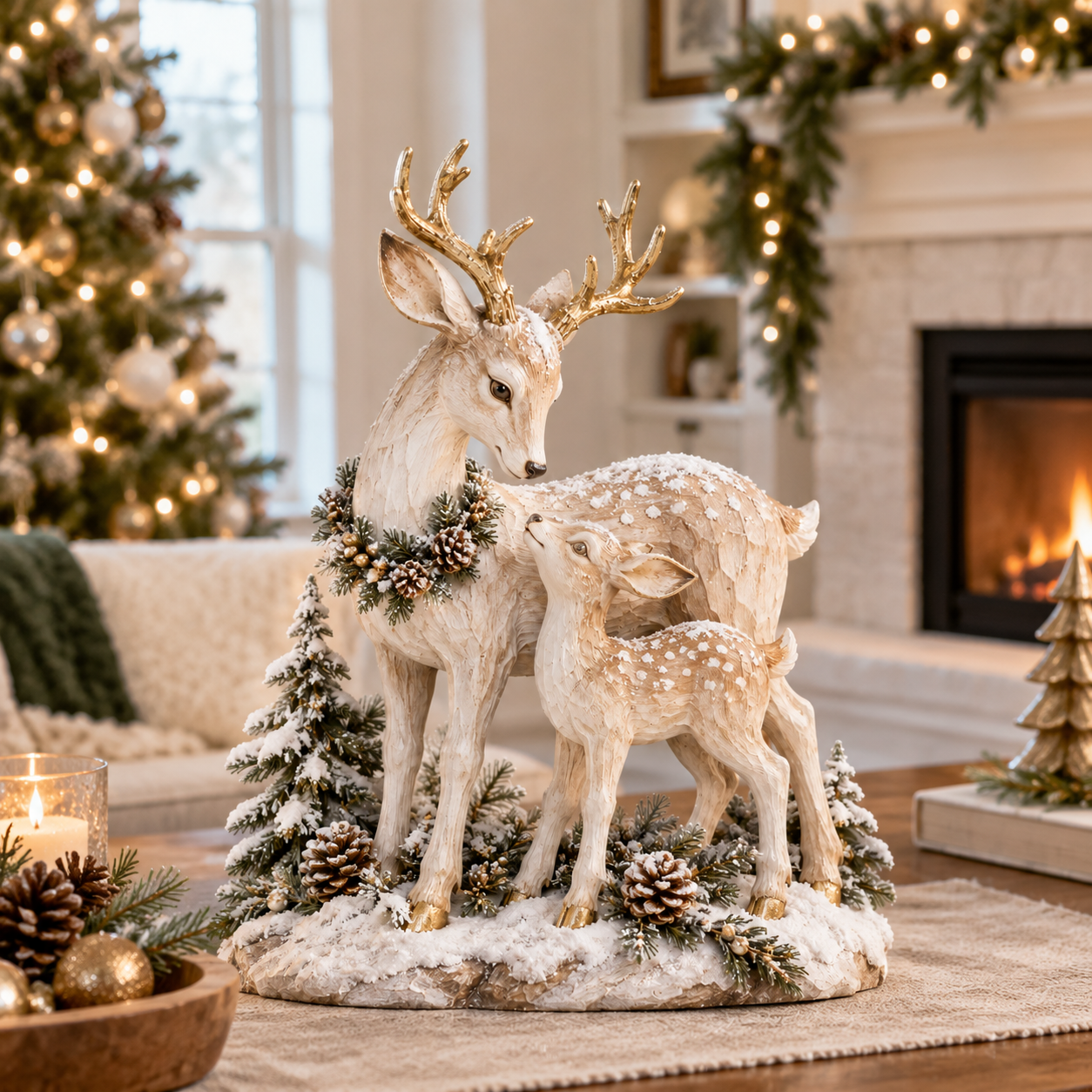 Christmas Reindeer Family Figurine