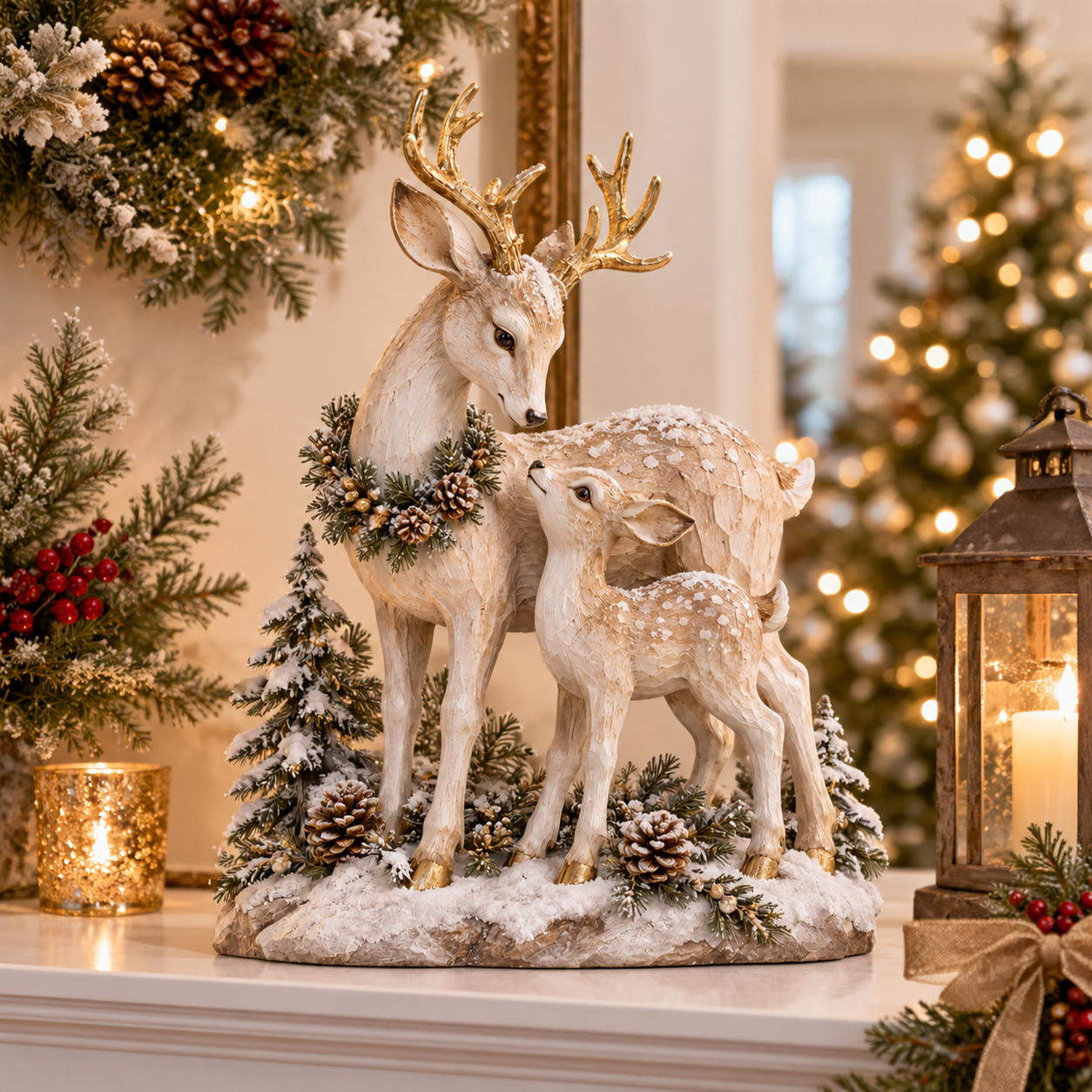 Christmas Reindeer Family Figurine