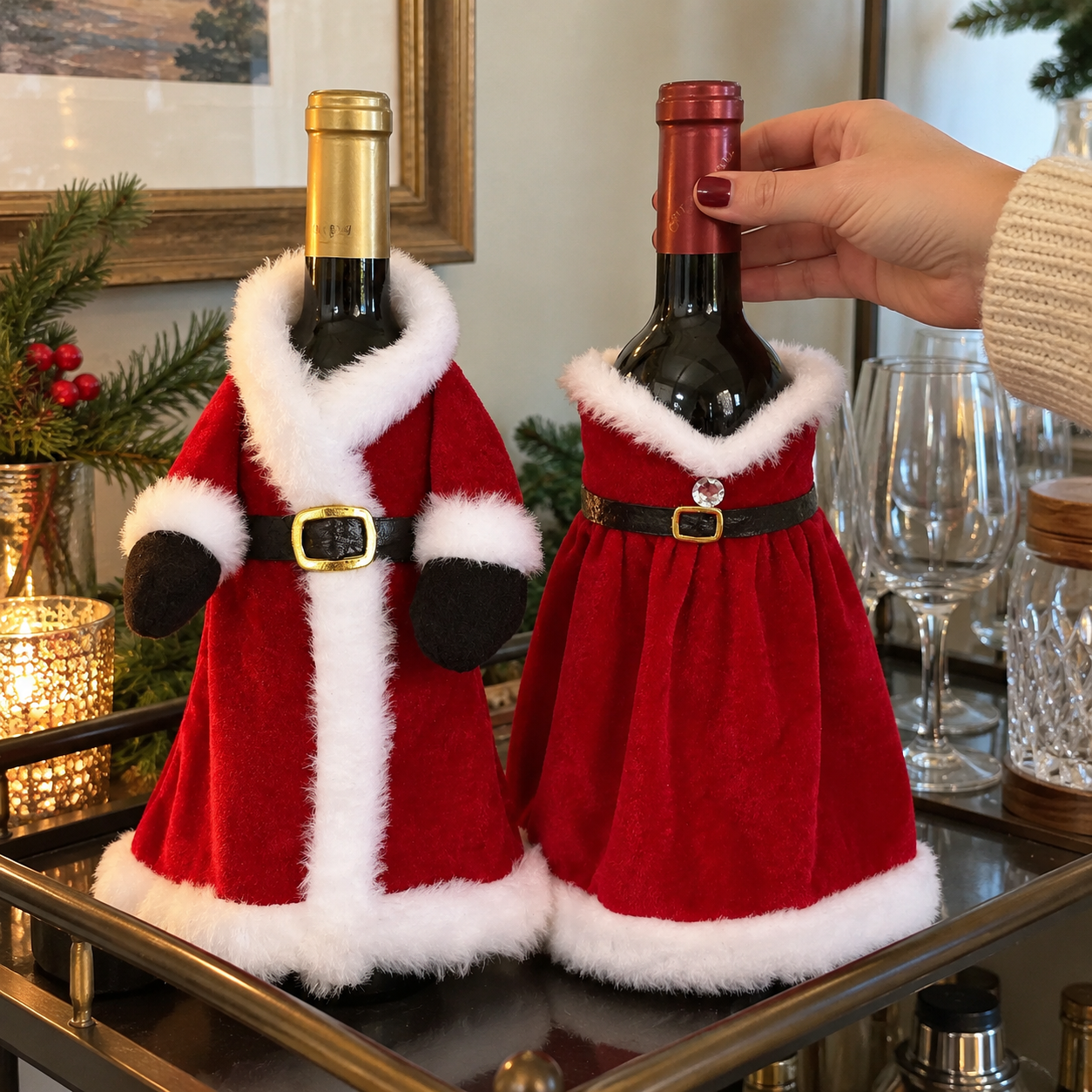 Christmas Wine Bottle Covers