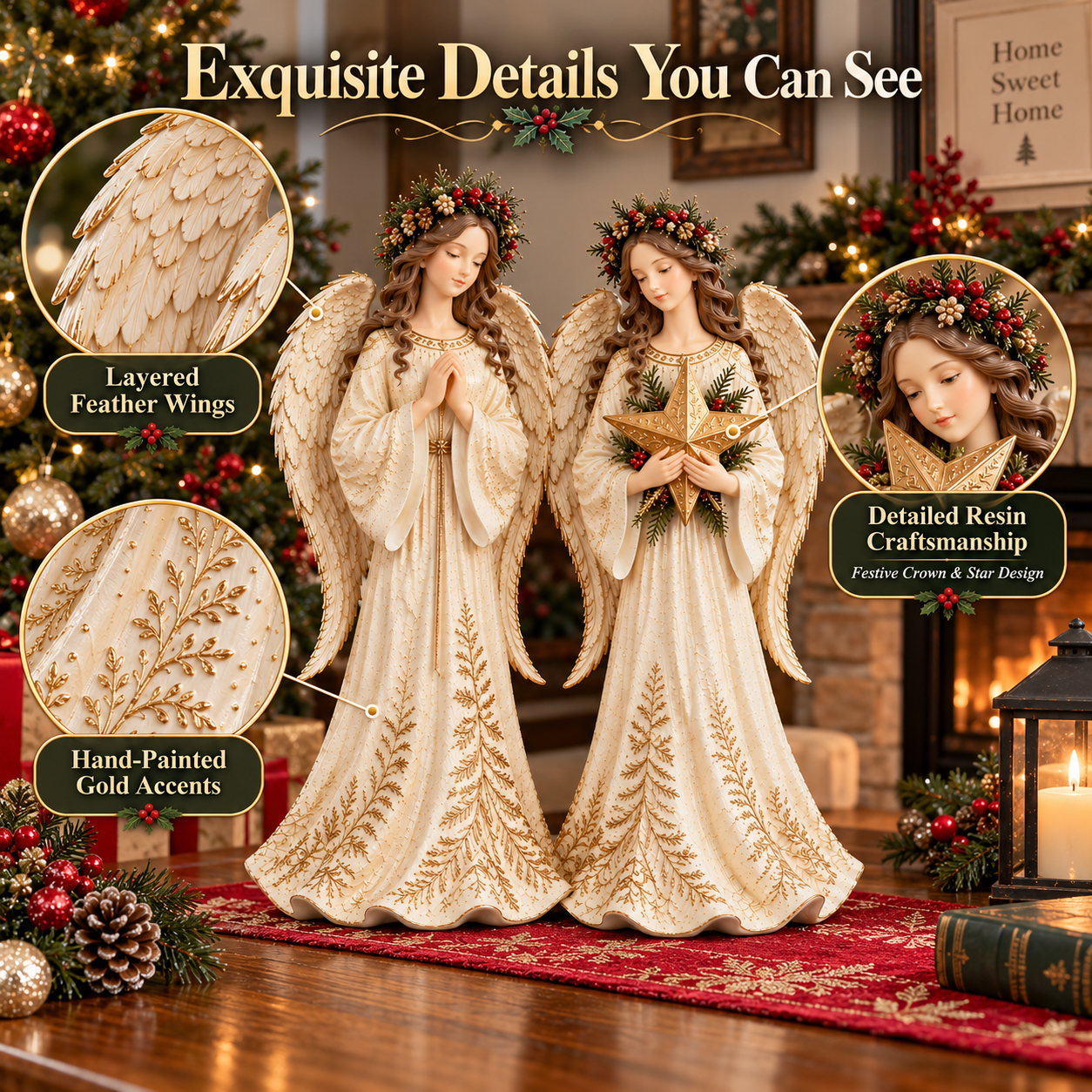 Christmas Angel Figurines Set 