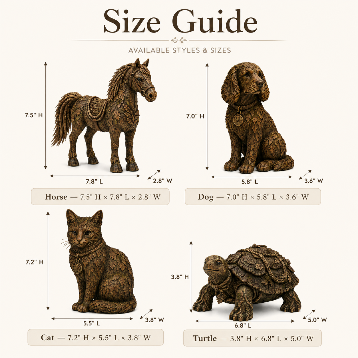 Vintage Botanical Animal Sculpture Collection
