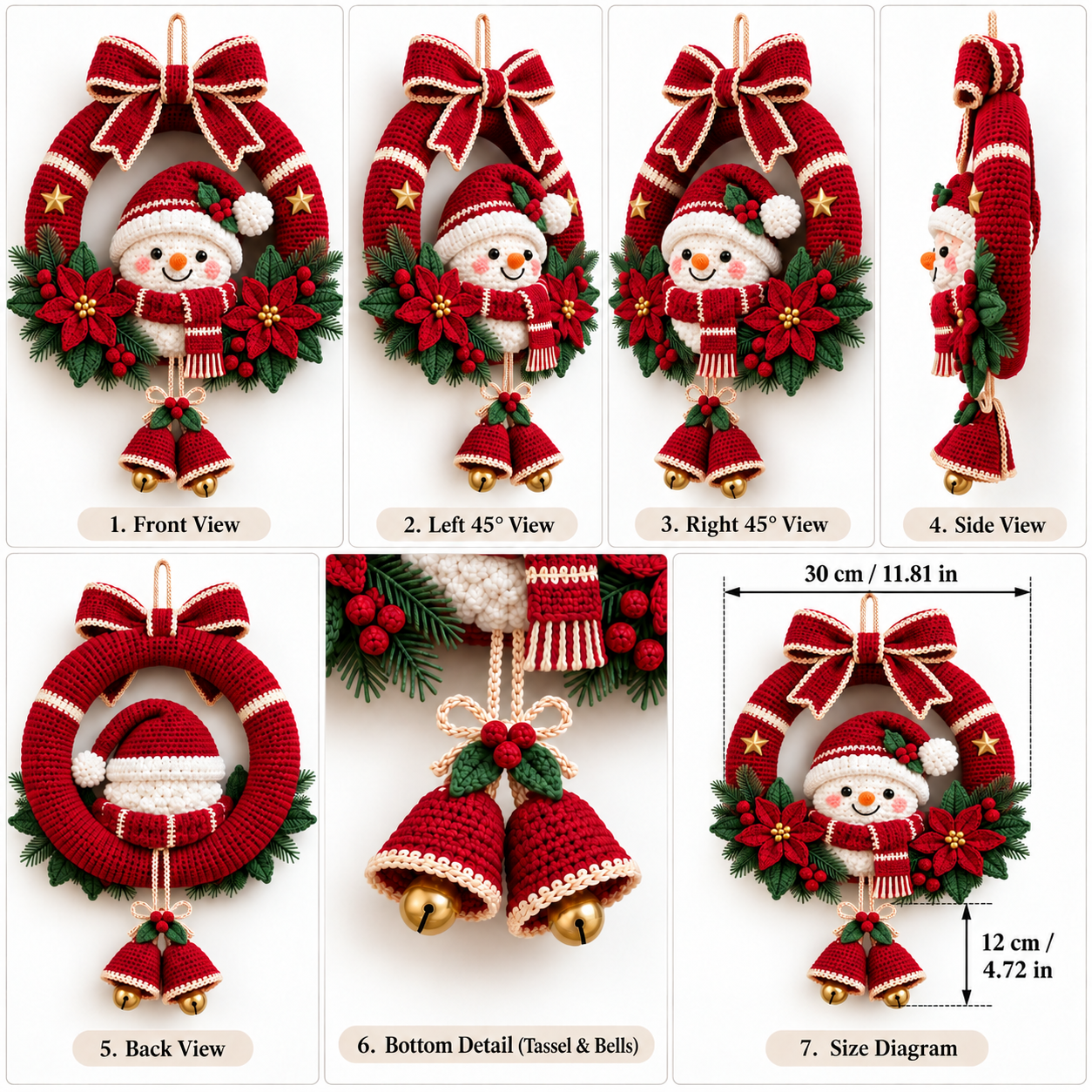Handmade Crochet Christmas Wreath
