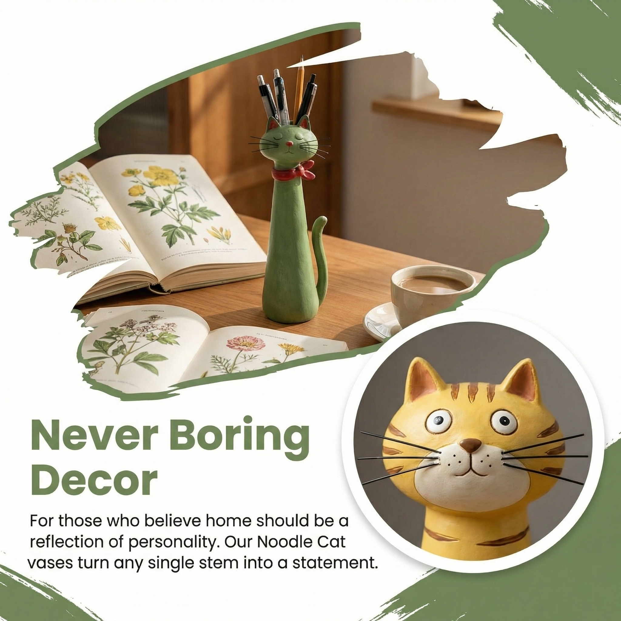Handmade Quirky Cat Vase