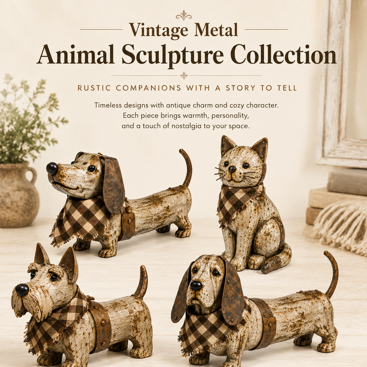 Vintage Metal Animal Sculpture Collection
