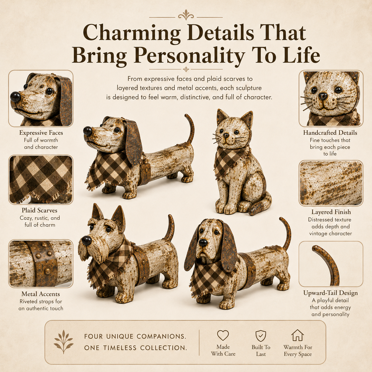 Vintage Metal Animal Sculpture Collection