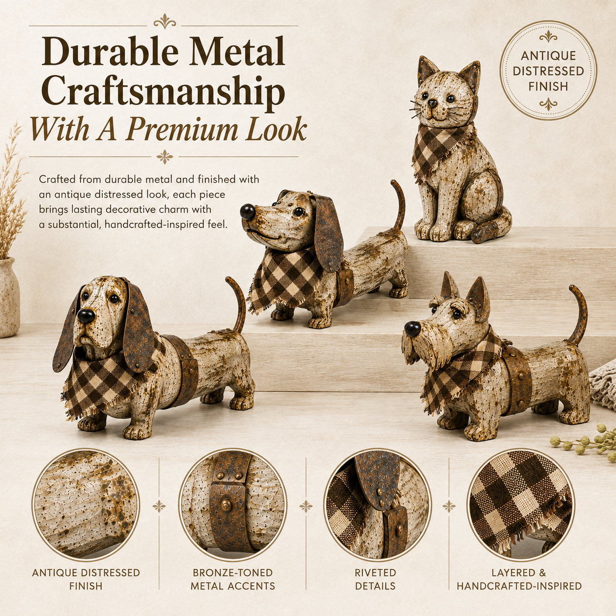 Vintage Metal Animal Sculpture Collection
