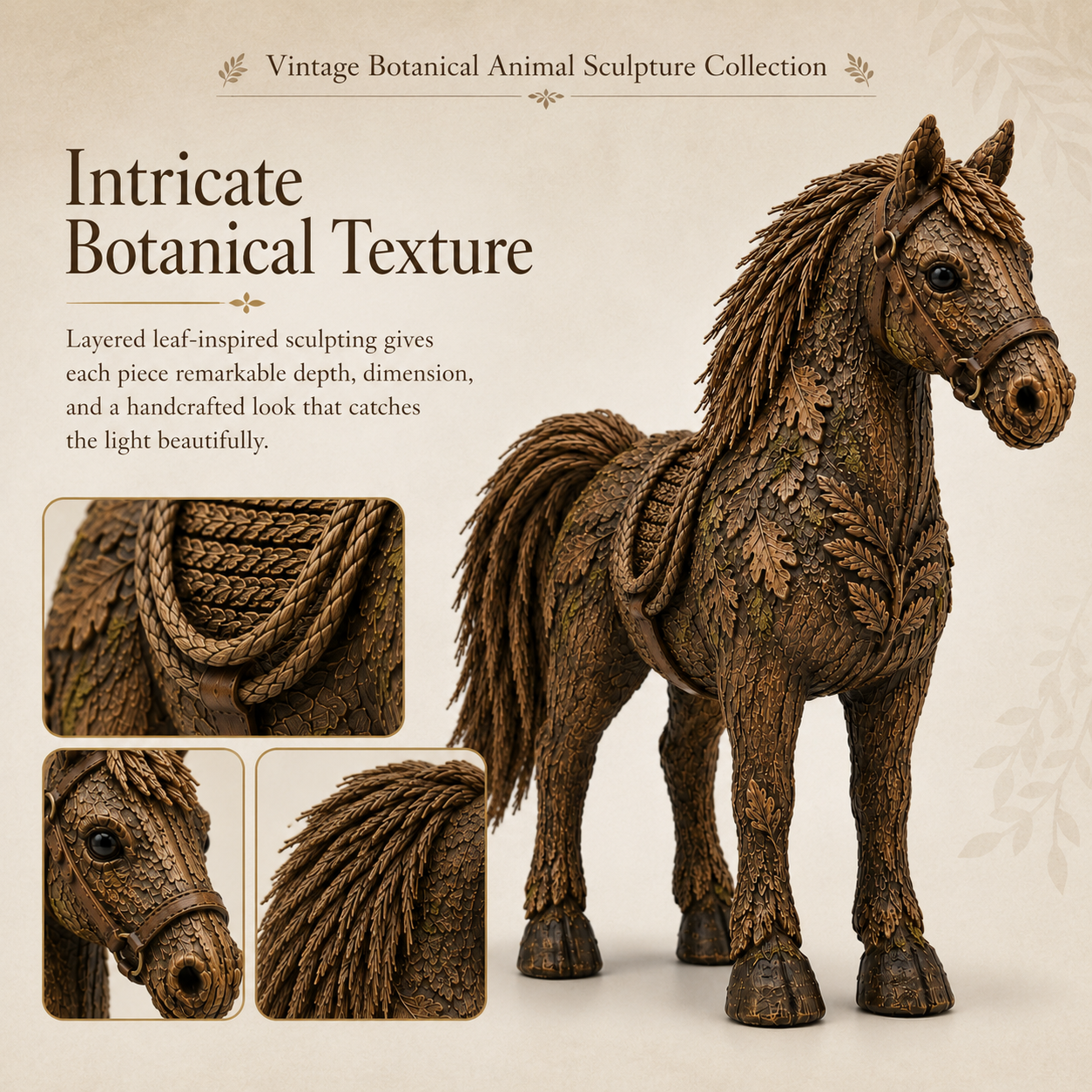 Vintage Botanical Animal Sculpture Collection