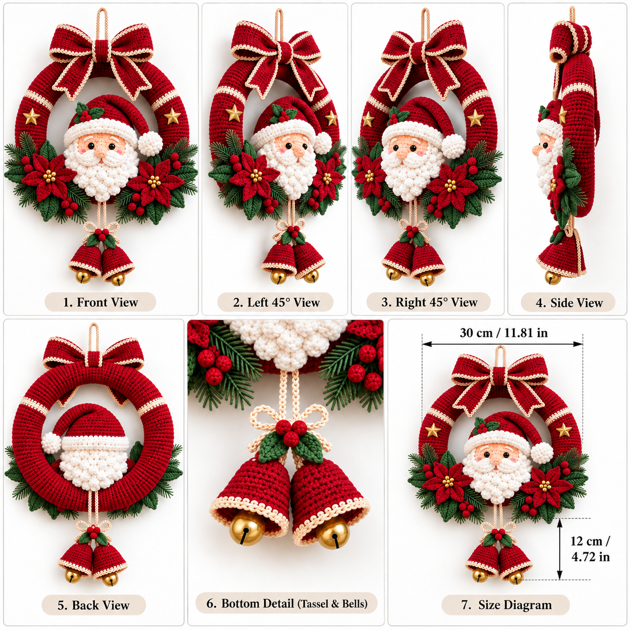 Handmade Crochet Christmas Wreath