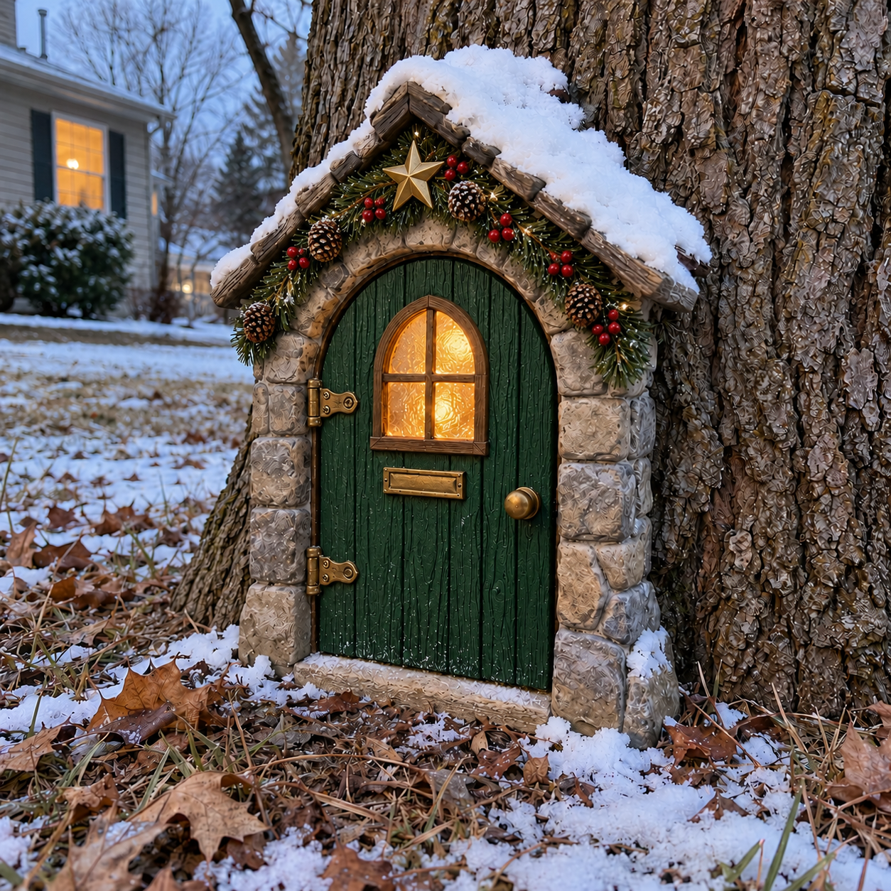 Christmas Fairy Door with Remote