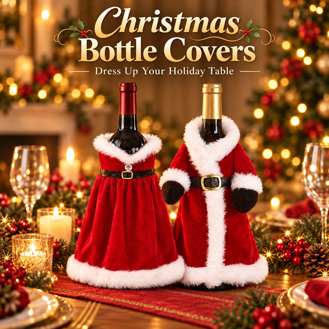 Christmas Wine Bottle Covers