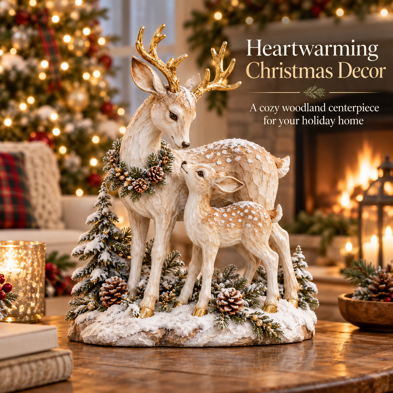 Christmas Reindeer Family Figurine