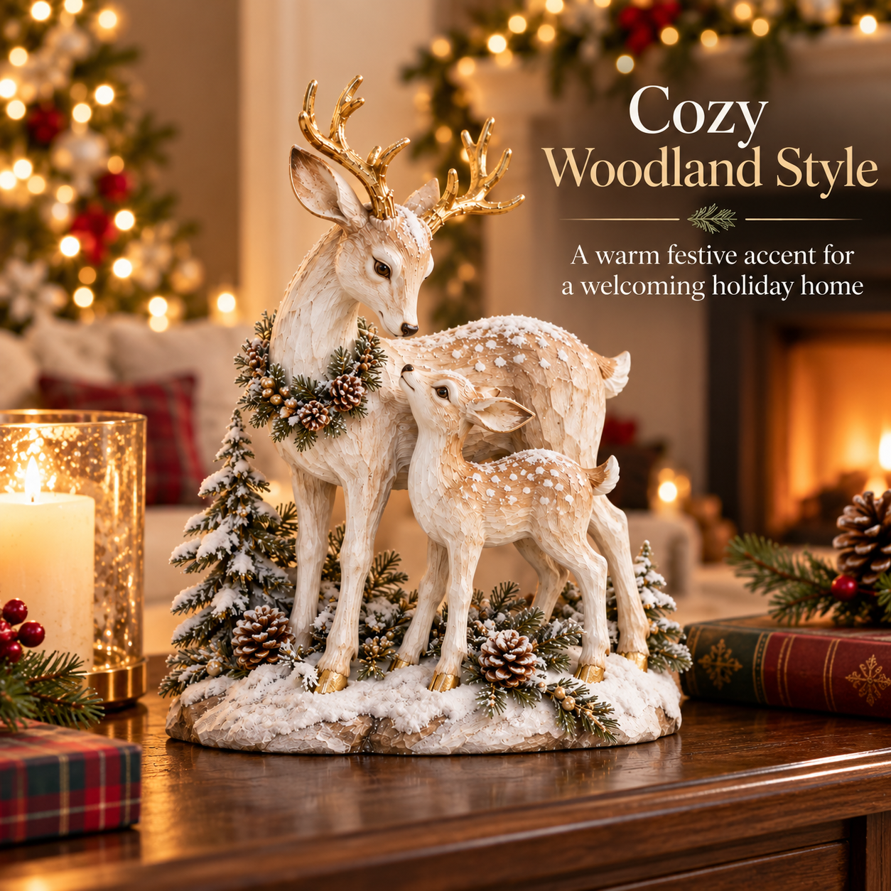 Christmas Reindeer Family Figurine