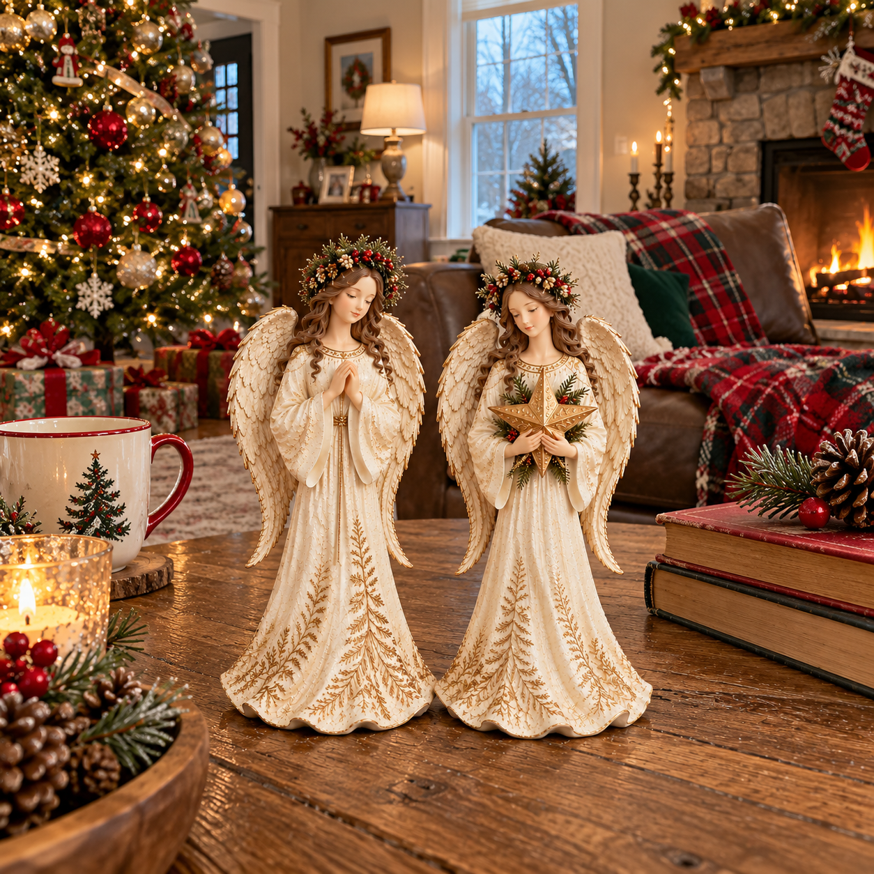 Christmas Angel Figurines Set 