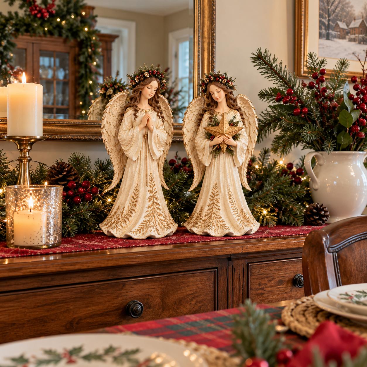 Christmas Angel Figurines Set 