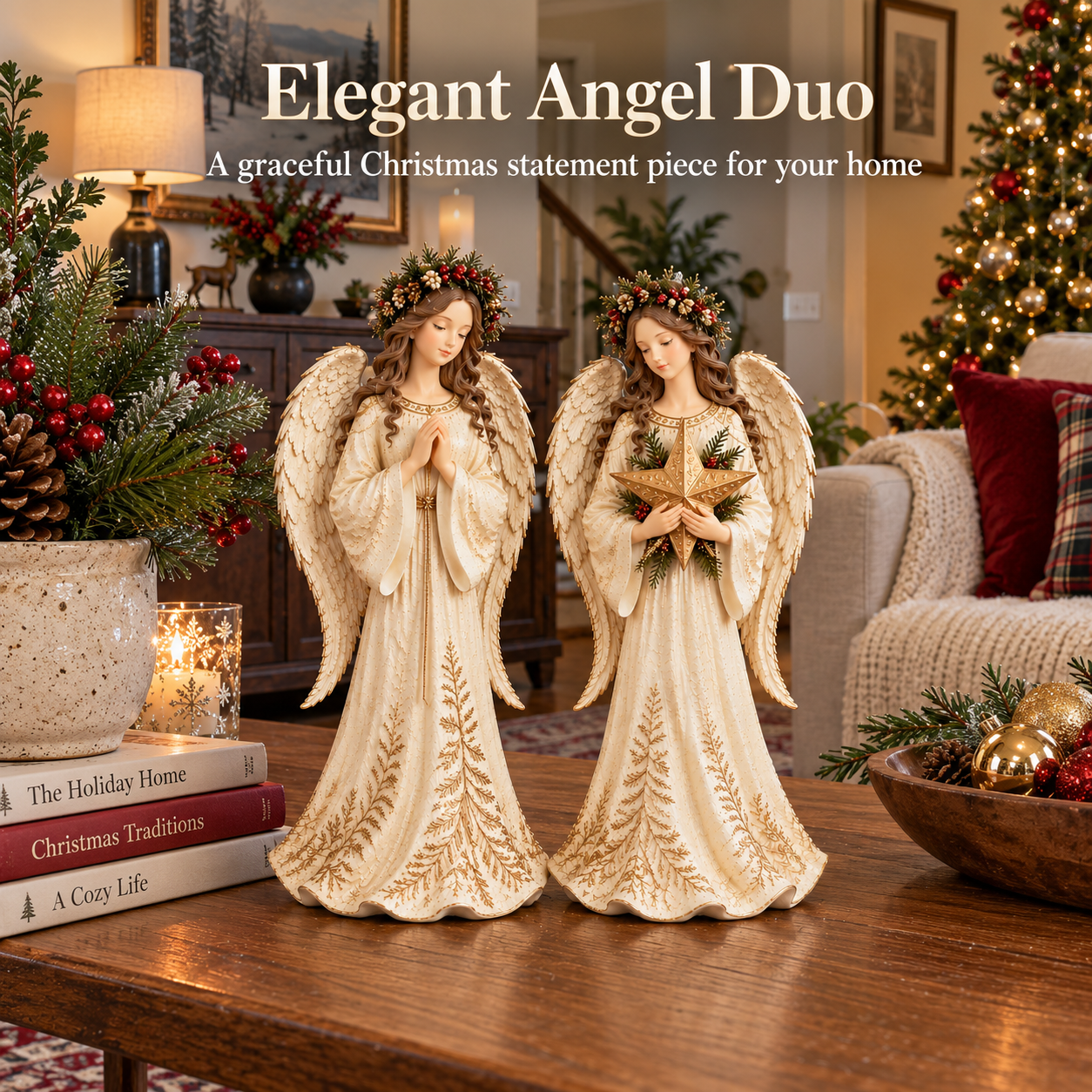 Christmas Angel Figurines Set 