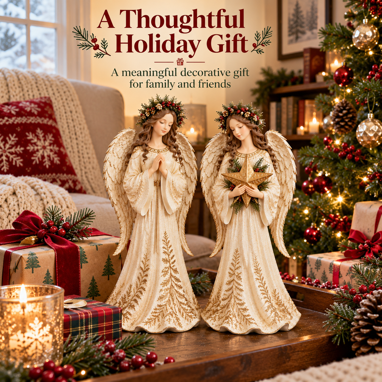 Christmas Angel Figurines Set 