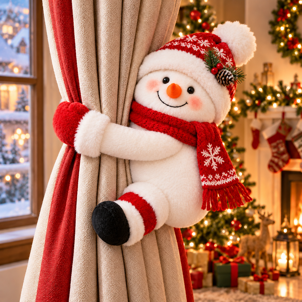 2 Pack Christmas Curtain Tieback Decorations