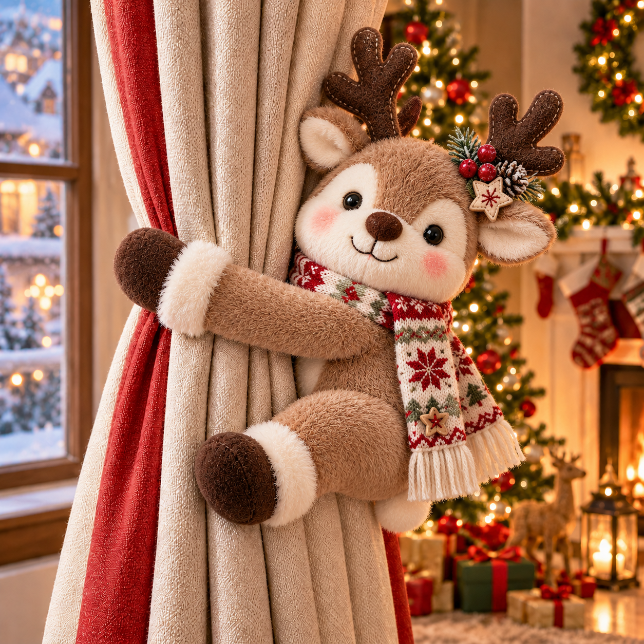 2 Pack Christmas Curtain Tieback Decorations
