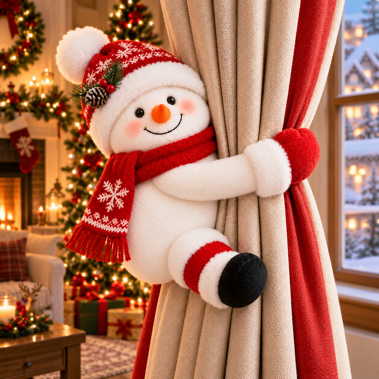 2 Pack Christmas Curtain Tieback Decorations