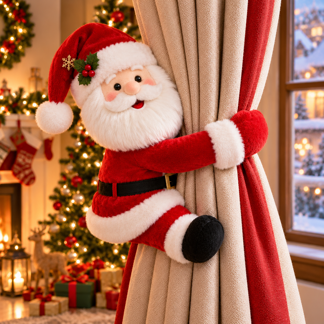 2 Pack Christmas Curtain Tieback Decorations