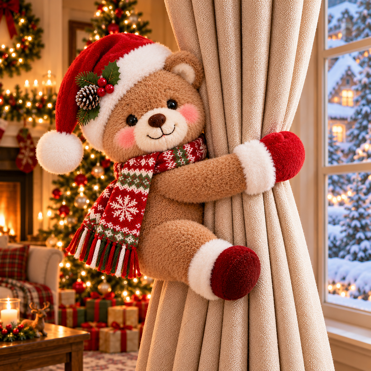 2 Pack Christmas Curtain Tieback Decorations