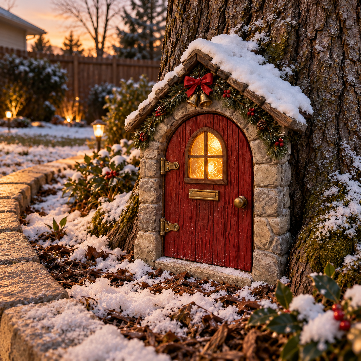 Christmas Fairy Door with Remote