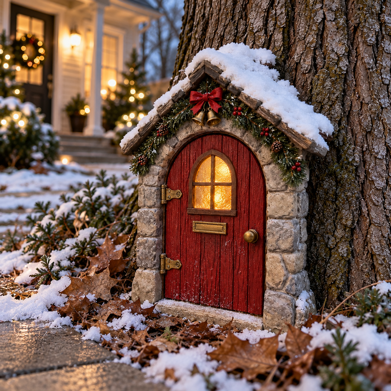 Christmas Fairy Door with Remote