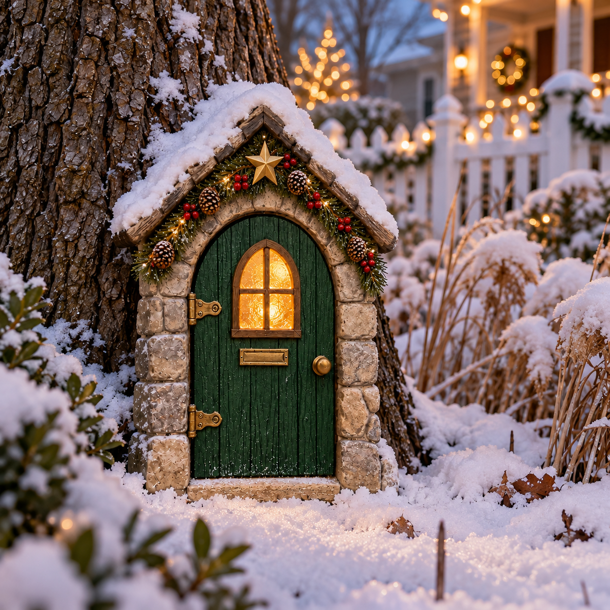 Christmas Fairy Door with Remote