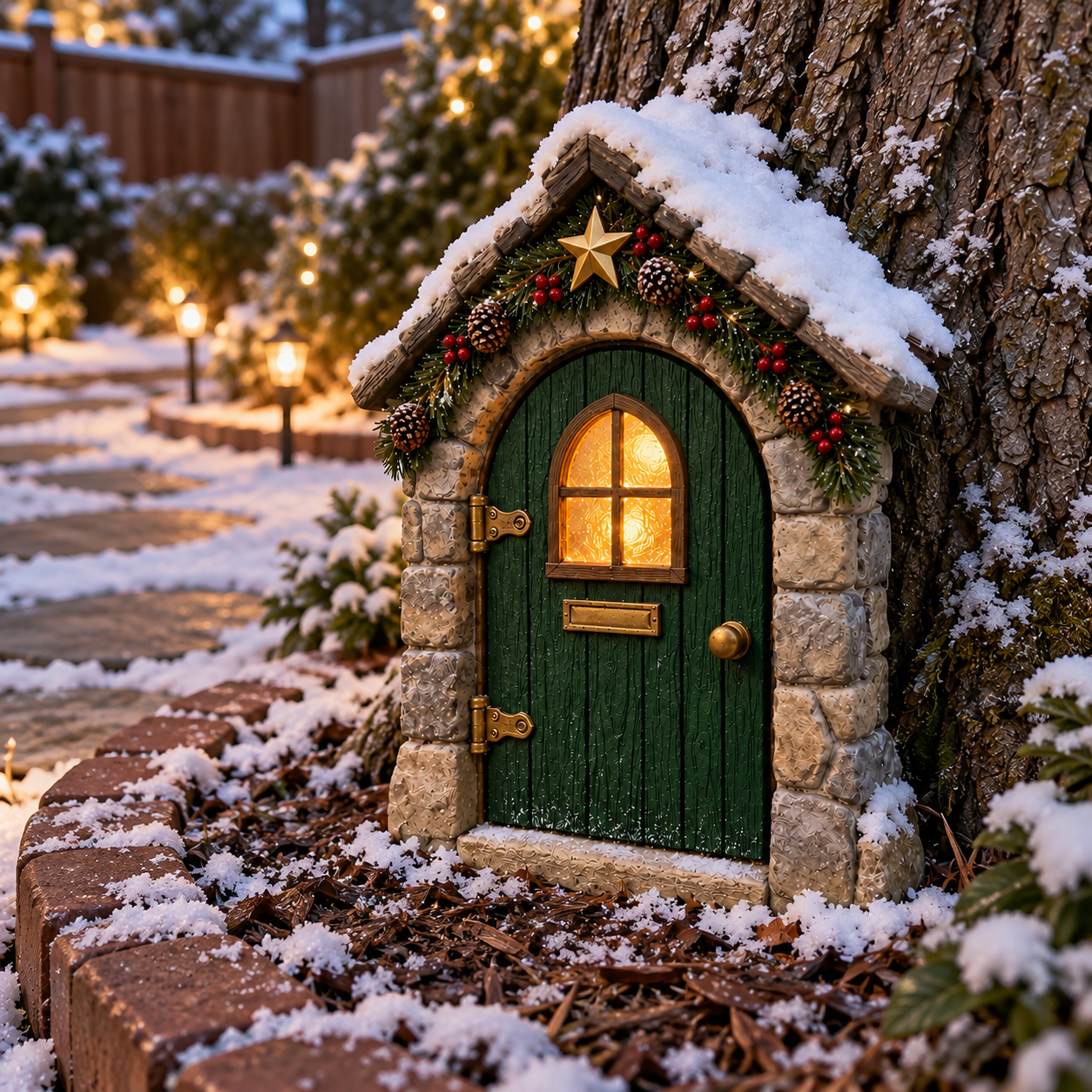 Christmas Fairy Door with Remote