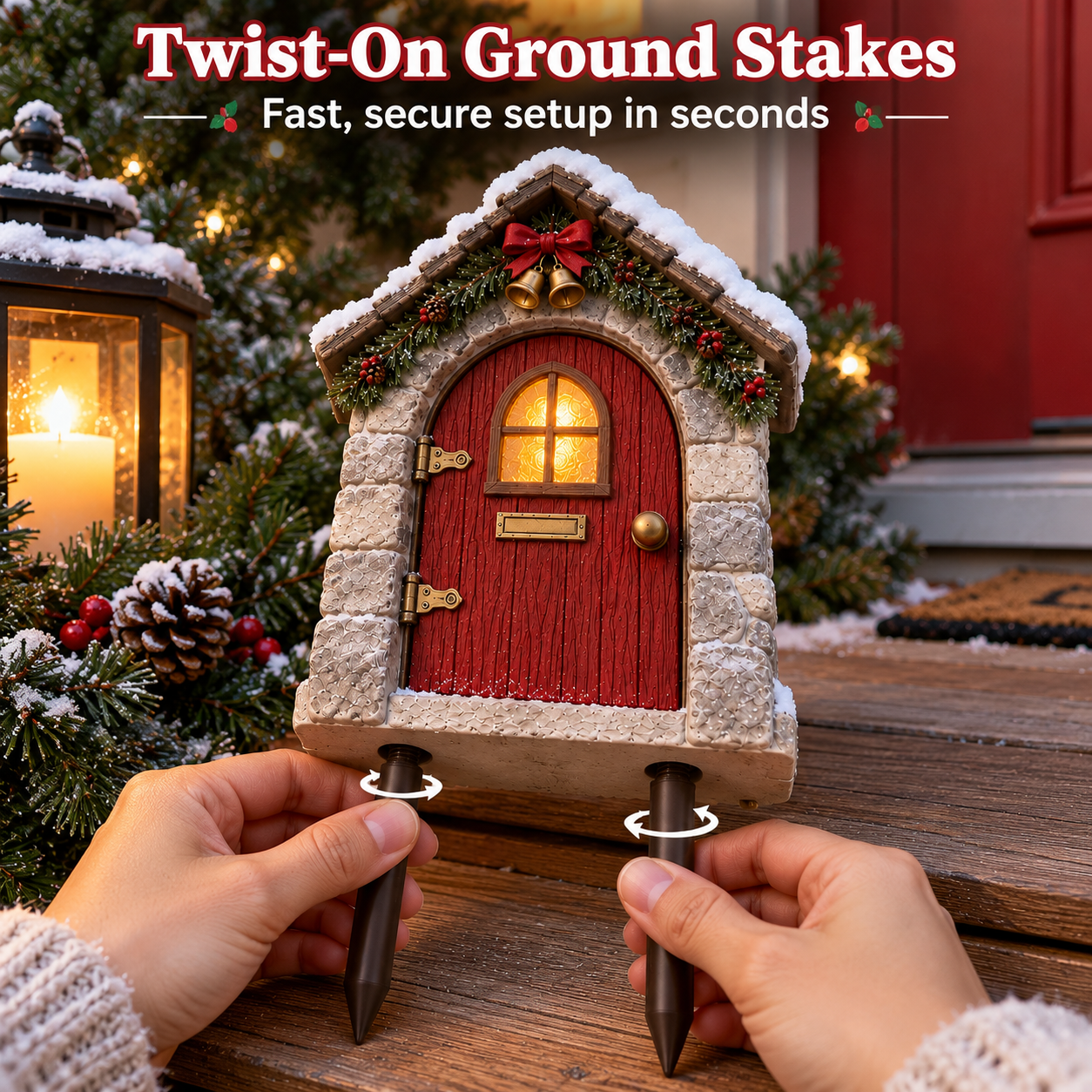 Christmas Fairy Door with Remote