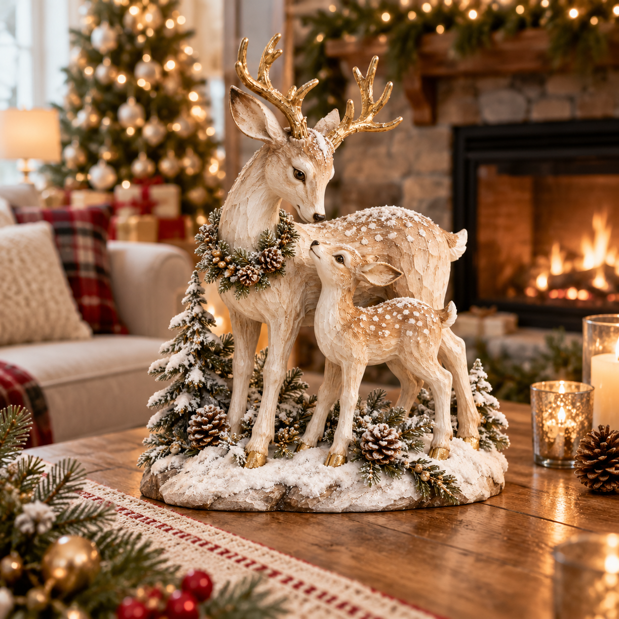 Christmas Reindeer Family Figurine