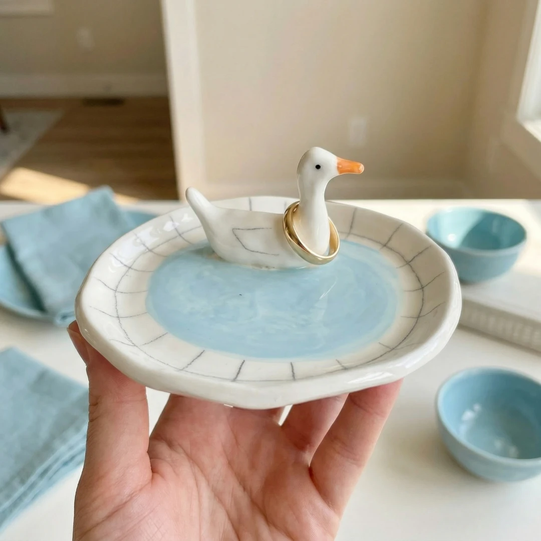 Duck Pond Ceramic Ring Dish