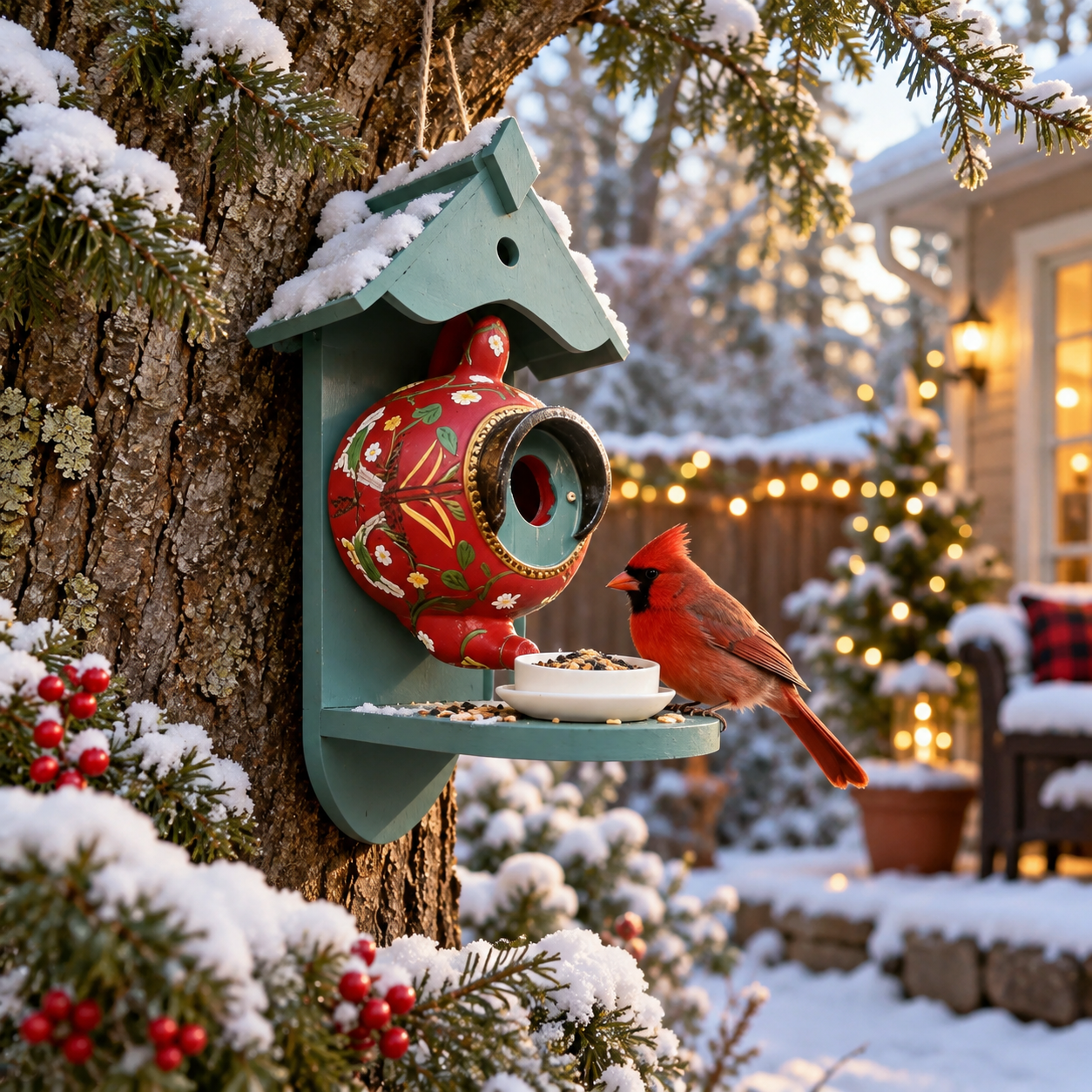 Decorative Birdhouse for Garden, Colorful Hanging Bird House with Charming Design, Outdoor Backyard Birdhouse Decor for Garden Lovers, Patio, Yard and Nature-Inspired Spaces