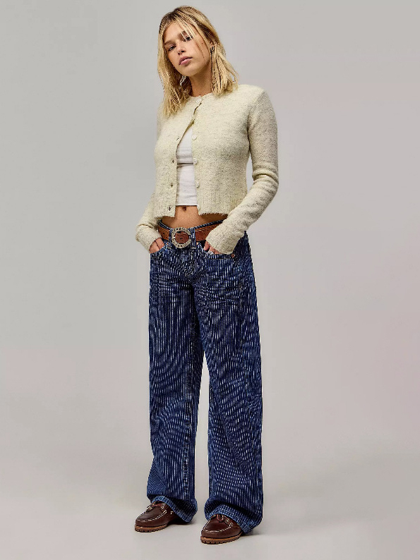 Vintage Stripe Straight Leg Jeans