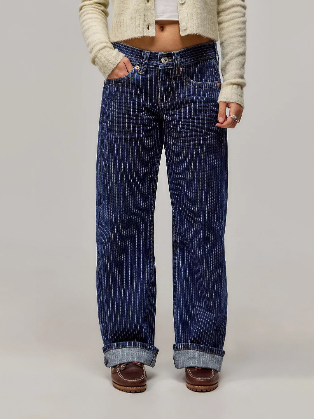 Vintage Stripe Straight Leg Jeans
