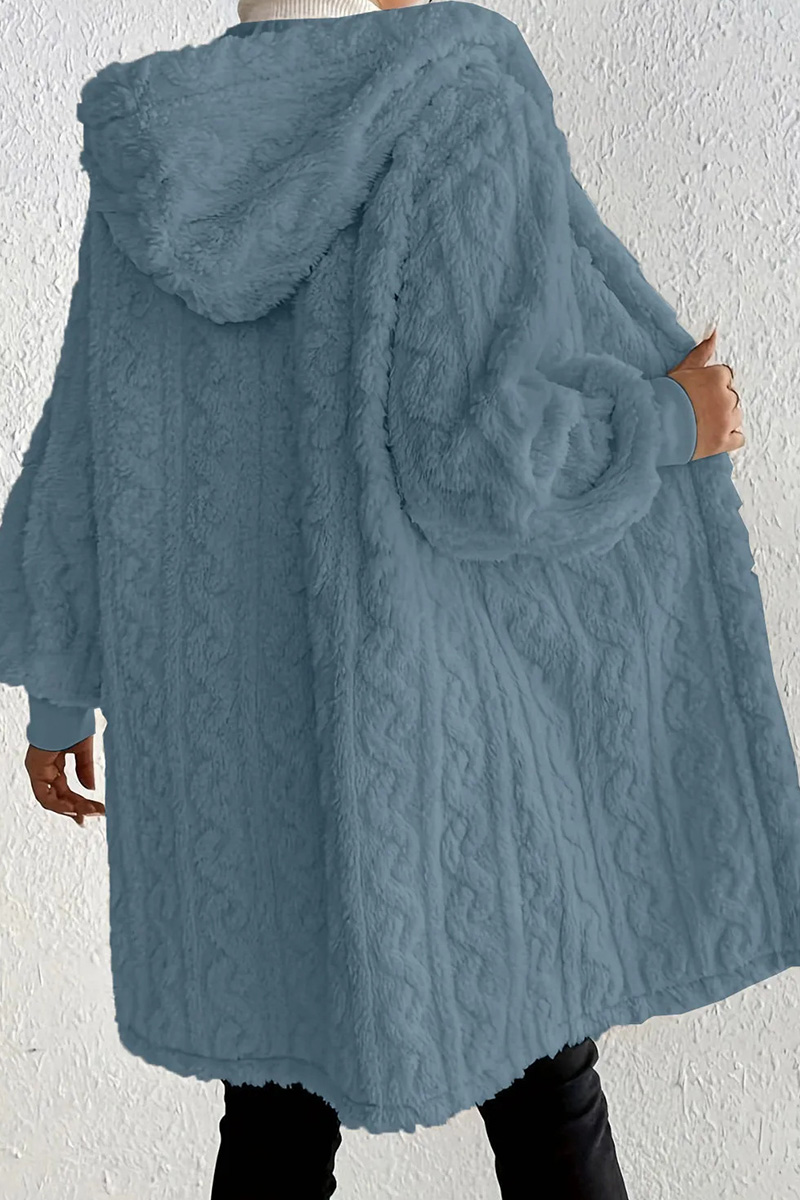 Women's Casual Warm Hooded Loose Fit Plush Coat