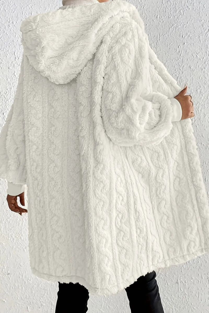 Women's Casual Warm Hooded Loose Fit Plush Coat