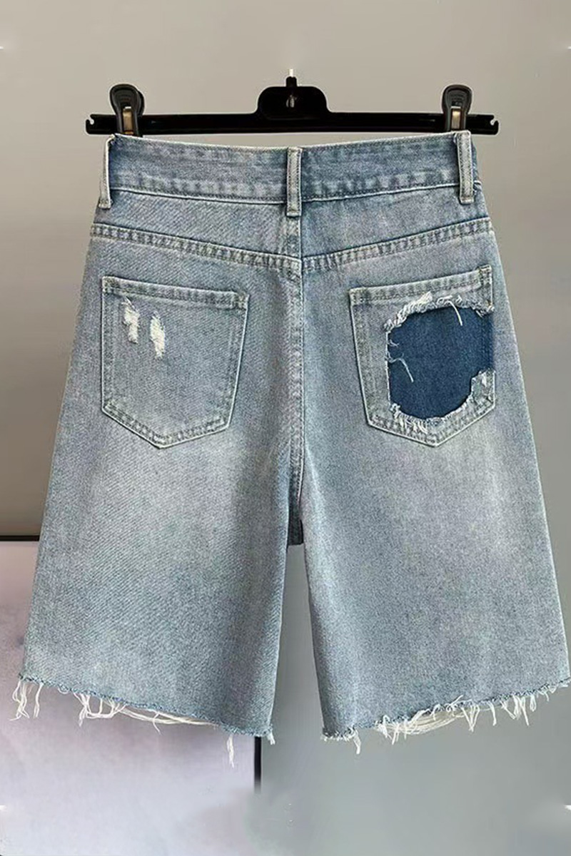 Women Fashion Trend DIY Denim Shorts