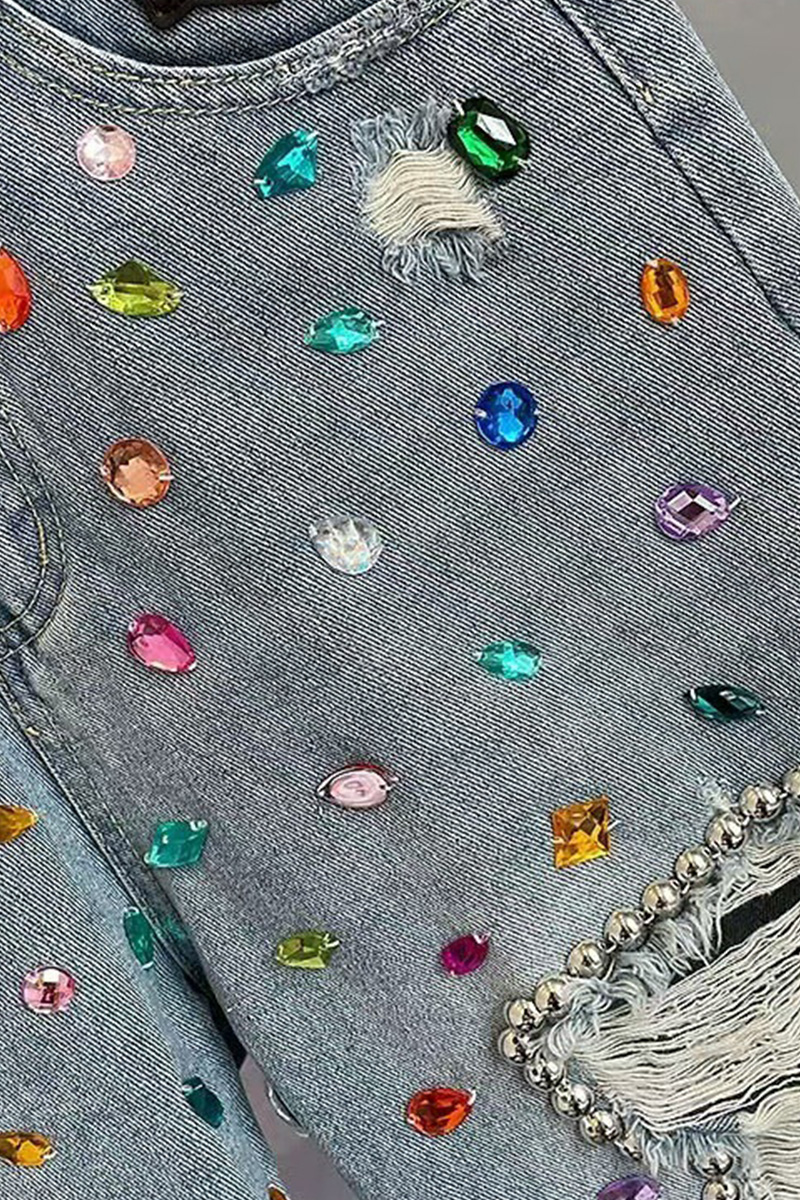Women Fashion Trend DIY Denim Shorts