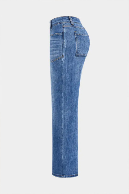Women Personality Street Wide-leg Trousers Washed Stretch Trendy Jeans