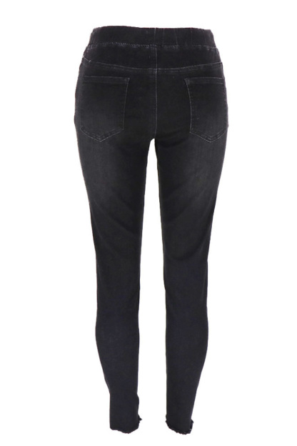 Women’s Drawstring Ripped Skinny Jeans